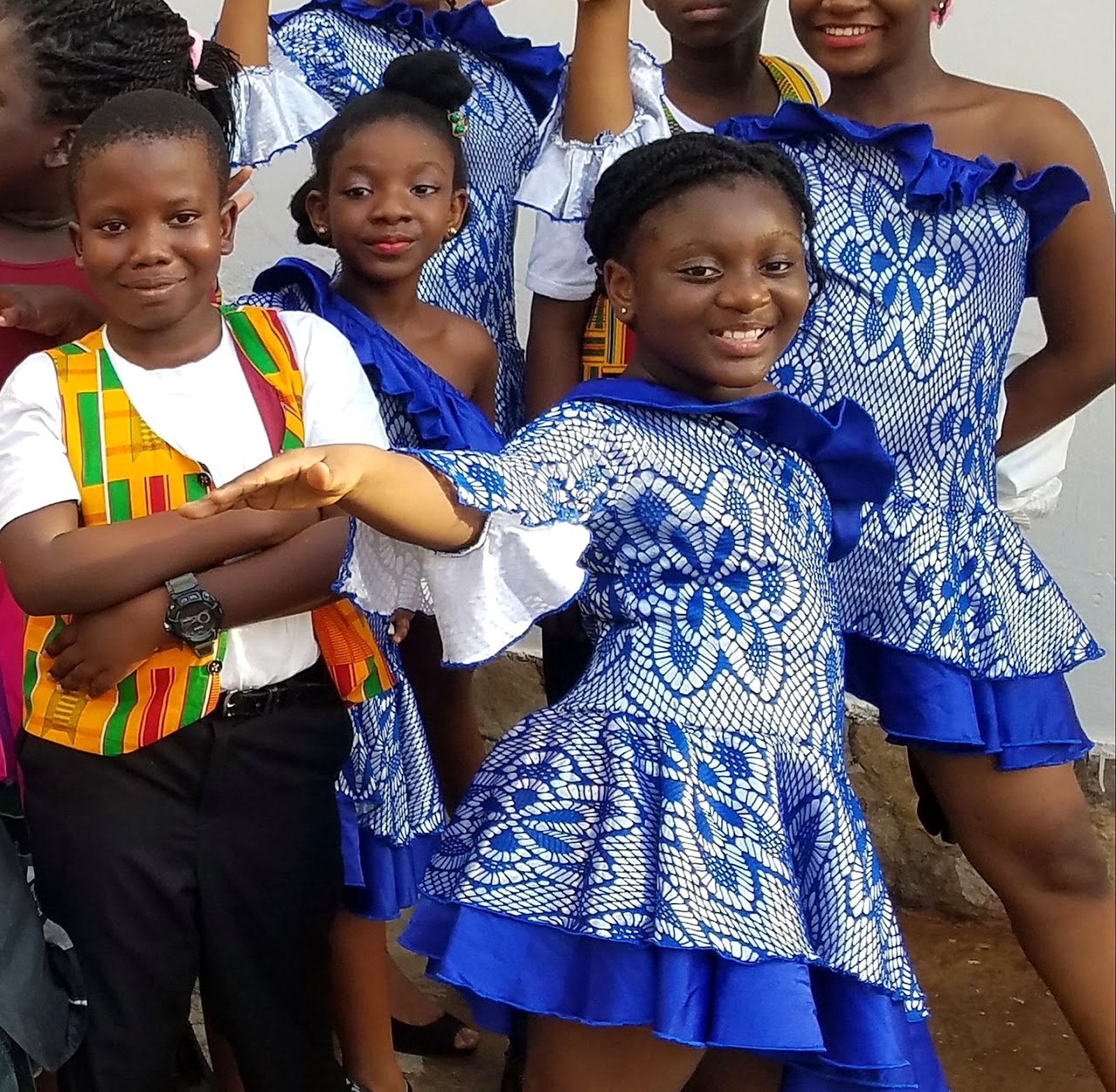 Giggle School students in cultural performance costume
