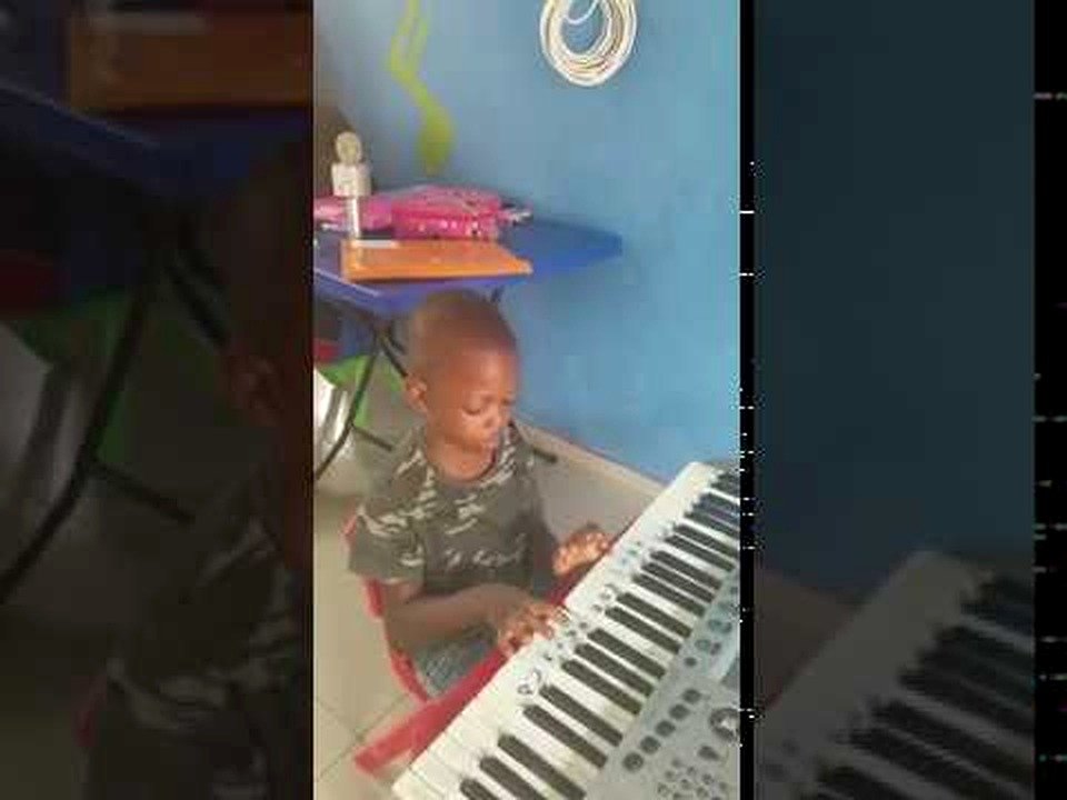 Video thumbnail for One of our youngest pianist practicing to perfect his skills